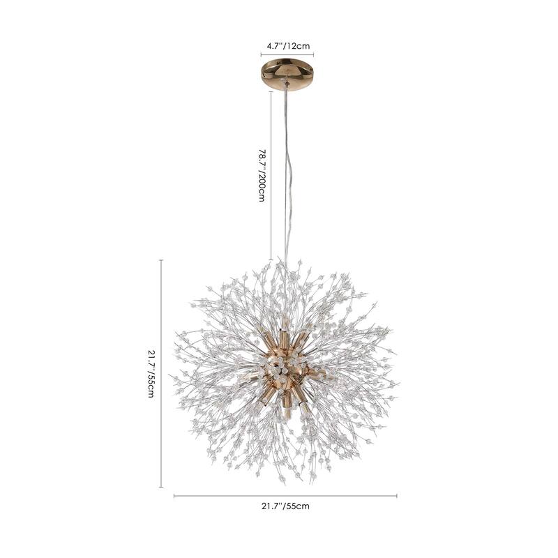 9 - Light Modern Metal Sputnik Pendant with Crystal Chandelier
