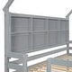 preview thumbnail 8 of 16, Twin over Twin House Loft Bed with Guardrails,Roof,Shelves and Ladder for home