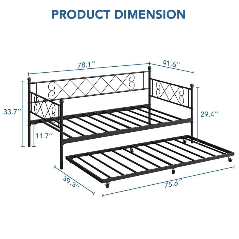 Twin Metal Daybed and Trundle
