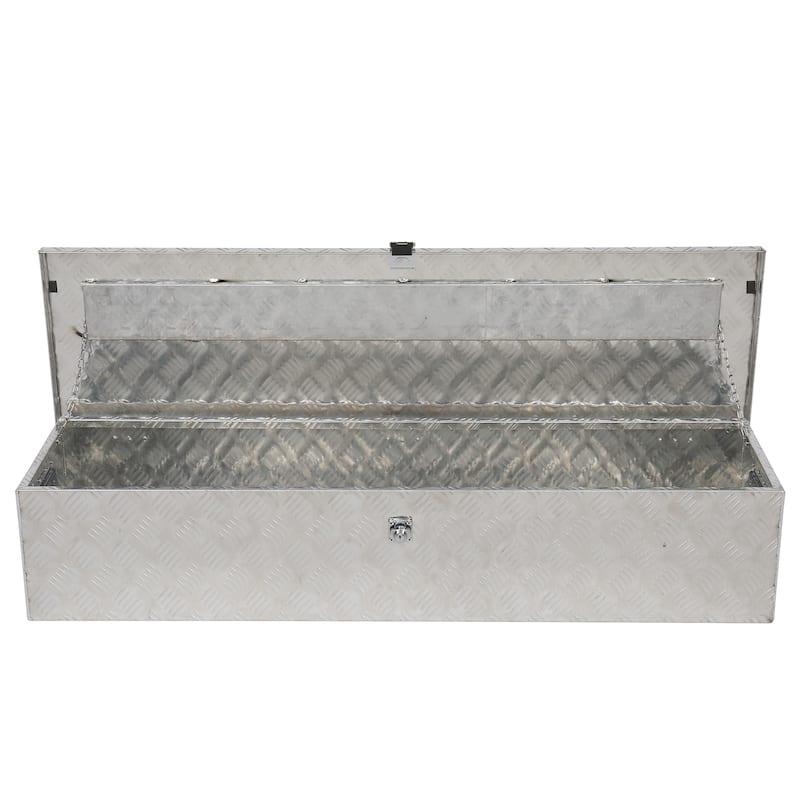 50" Elegant 5-Strips Pattern Aluminum Toolbox Silver - Silver
