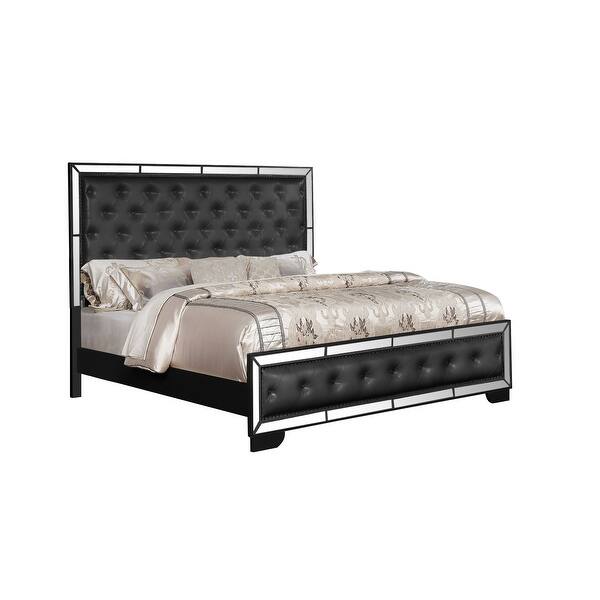 slide 2 of 10, Madison King Size Upholstery Bed Made with Solid Wood Black
