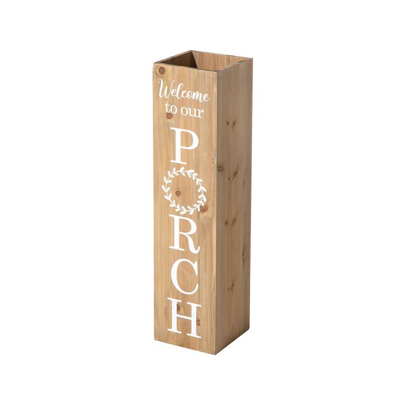 Glitzhome 30"H Rustic Welcome & Home or Welcome & Porch Double Sided Wooden Planter Sign Front Door Decor(2025 Quality-upgraded)