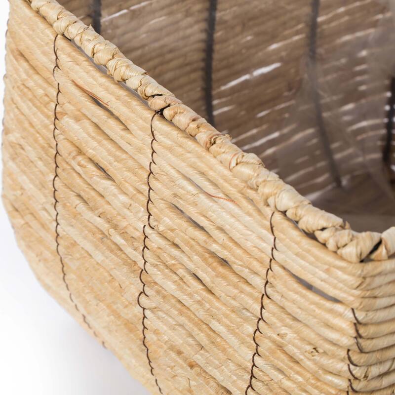 Woven Square Flower Pot Planter with Leak-Proof Plastic Lining