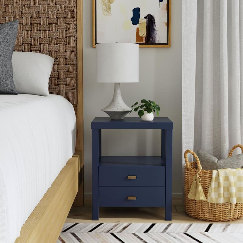 Painted Solid Acacia Wood Storage End Table by East at Main