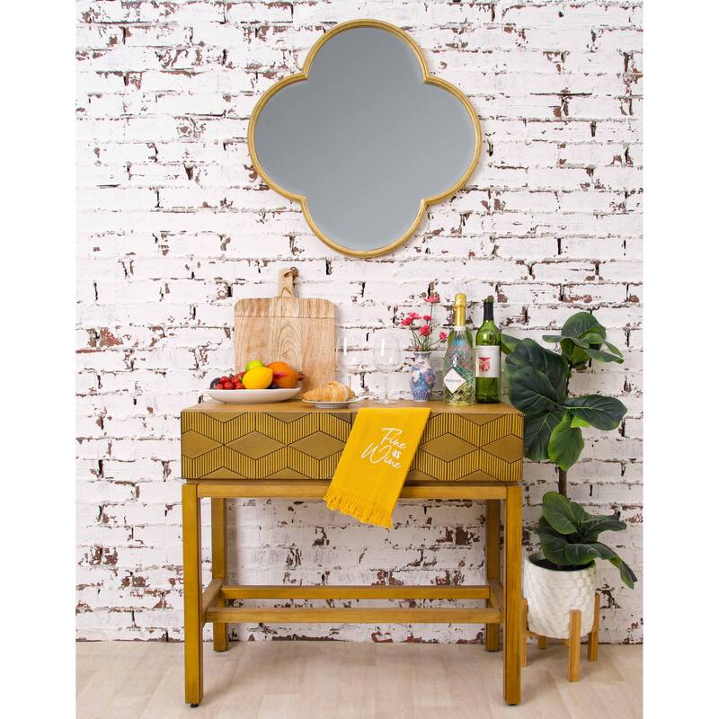 Fine As Wine Embroidered Waffle Weave Cotton Decorative Kitchen Dishtowel