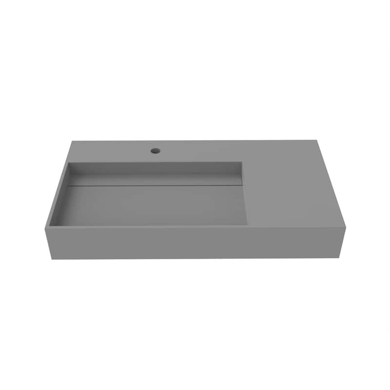 Juniper 36" Solid Surface Bathroom Vanity Top - Left Basin