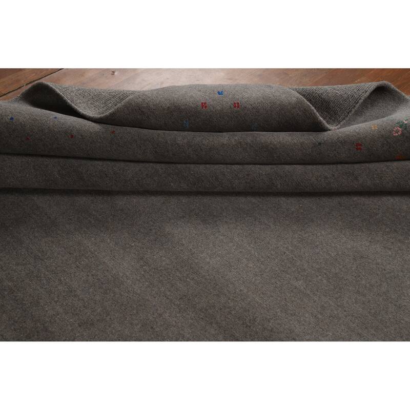 Handmade Gray Gabbeh Indian Area Rug 9x12 - 9' x 12'