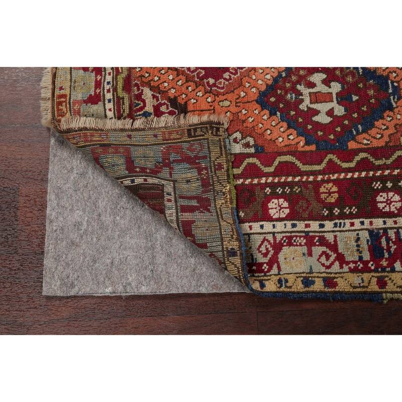 Pre-1900 Antique Vegetable Dye Oushak Turkish Wool Area Rug Handmade - 3'7" x 8'2"