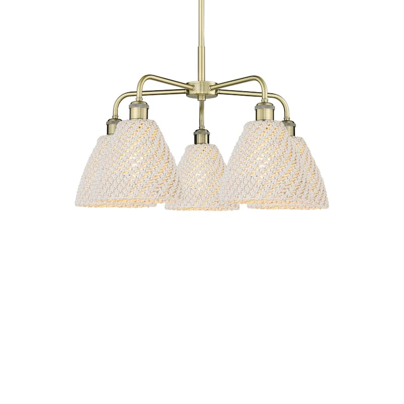 Innovations Lighting 516-5CR-15-26 Bristol Natural Chandelier Bristol - Antique Brass / Natural