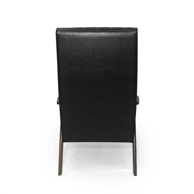 25.75" High Back Faux Leather Accent Chair