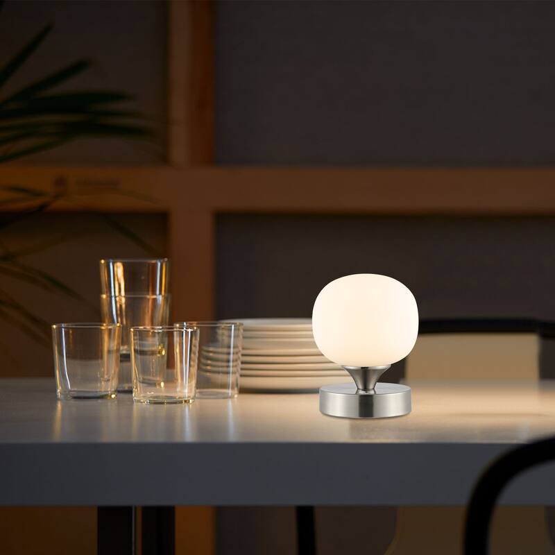 Zoe 6.13" Bohemian Farmhouse Iron Wireless Rechargeable Integrated LED Table Lamp, Oil Rubbed Bronze/White by JONATHAN Y