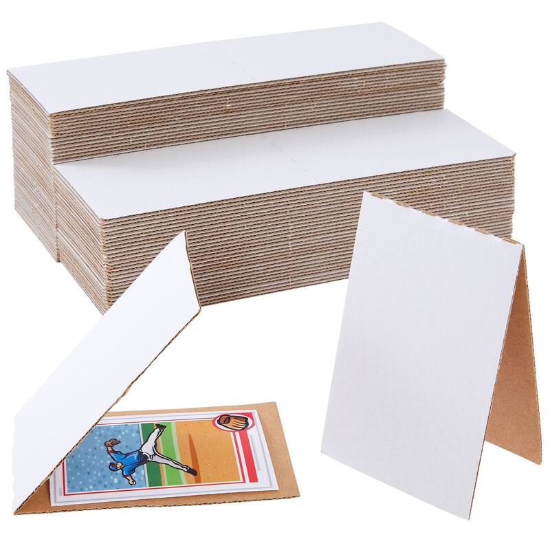 Stockroom Plus 75 Pack Corrugated Cardboard Sleeves for Sports Cards, Trading Card Shipping Supplies, Flat Vending 3 x 4.5"