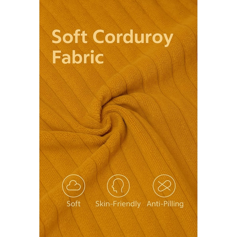 Modular Sectional Sofa with Pillows, Corduroy Upholstered 3-Seater Sofa, All-Compressed Foam Sofa for Living Room, Apartment