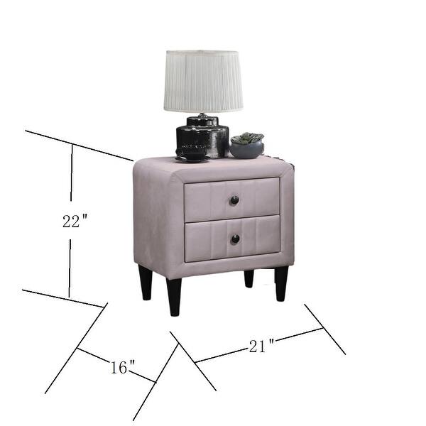 dimension image slide 2 of 3, Velvet Gorgeous 1pc Nightstand for Bedroom Furniture