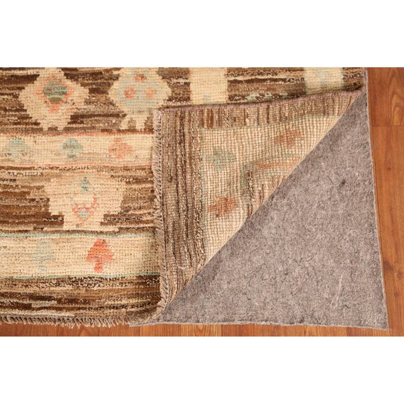 Vegetable Dye Brown Oushak Turkish Rug Handmade Bedroom Wool Carpet - 6'4" x 9'10"