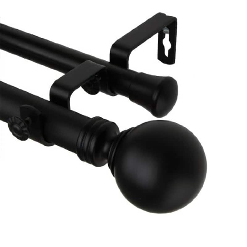 Globe Double Curtain Rod - Home Imports Emporium - Elegant Drapery Rod Set - 84