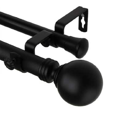 Globe Double Curtain Rod - Home Imports Emporium - Elegant Drapery Rod Set - 120