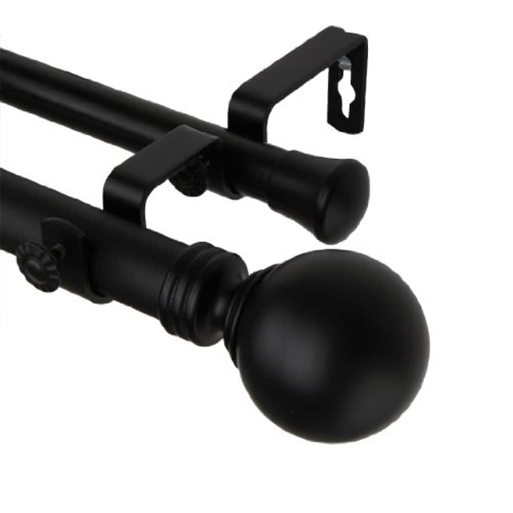 Globe Double Curtain Rod - Home Imports Emporium - Elegant Steel Drapery Rod - 170