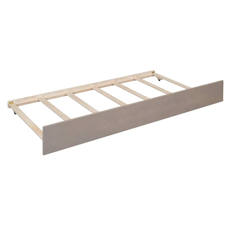 Wood Canopy Bed with Trundle Bed and two Drawers