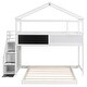 preview thumbnail 7 of 36, Twin over Full House Bunk Bed with Blackboard and Suitcase
