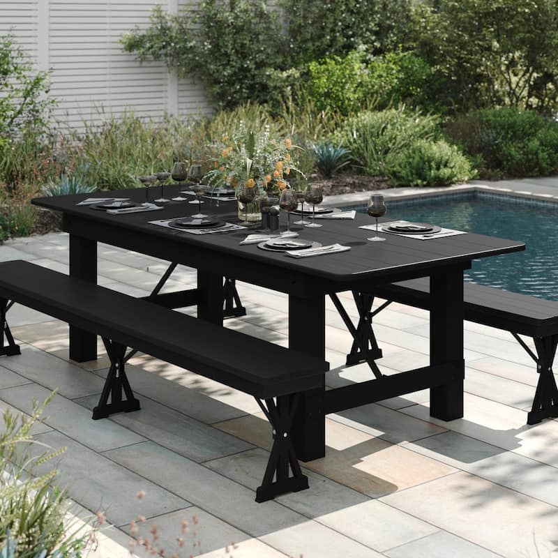 8' x 40" Rectangular Antique Rustic Solid Pine Folding Farm Table - 96"D x 40"W x 30"H