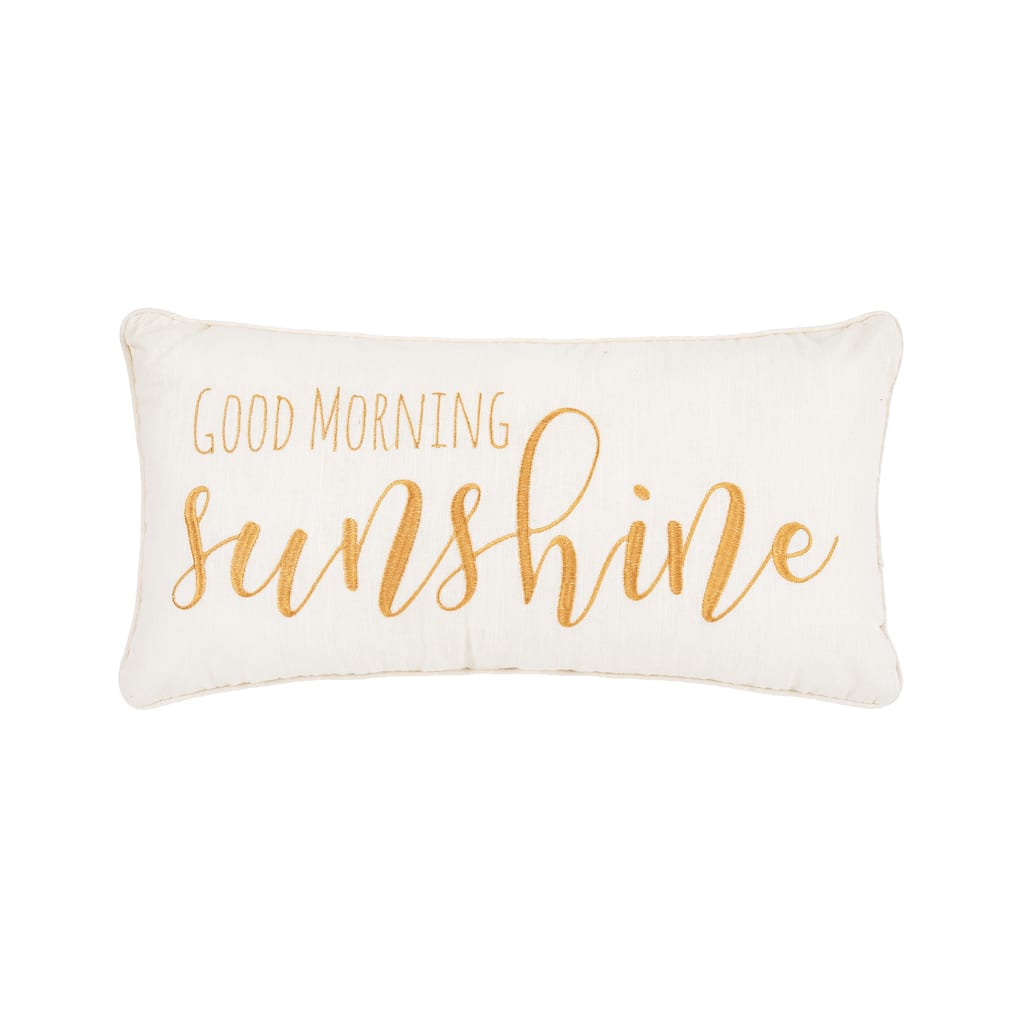 Good Morning Sunshine Embroidered Throw Pillow