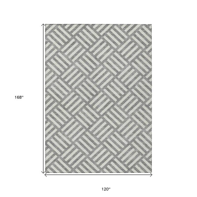 HomeRoots Geometric Transitional Rectangle Outdoor Rug