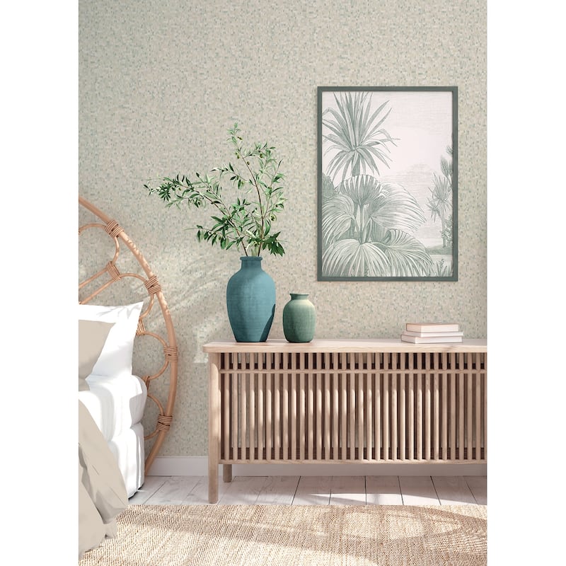 Advantage Albers Teal Squares Wallpaper