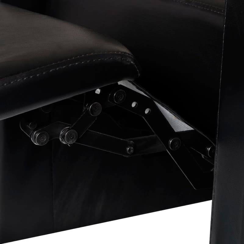vidaXL 3-Seater Home Theater Recliner Sofa Black Faux Leather - 89.4" x 33.5" x 40.6"