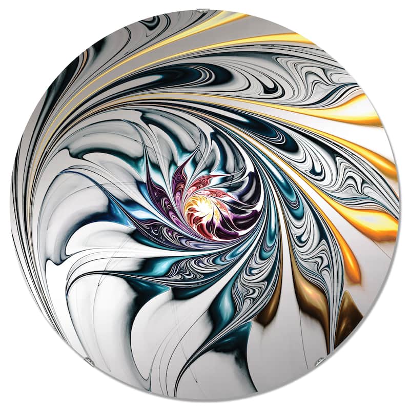 Designart Modern Stained Glass Floral Art Printed Wall Mirror