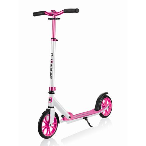 Globber NL 500-205 Lightweight Foldable 2-Wheel Kick Scooter, White and Pink