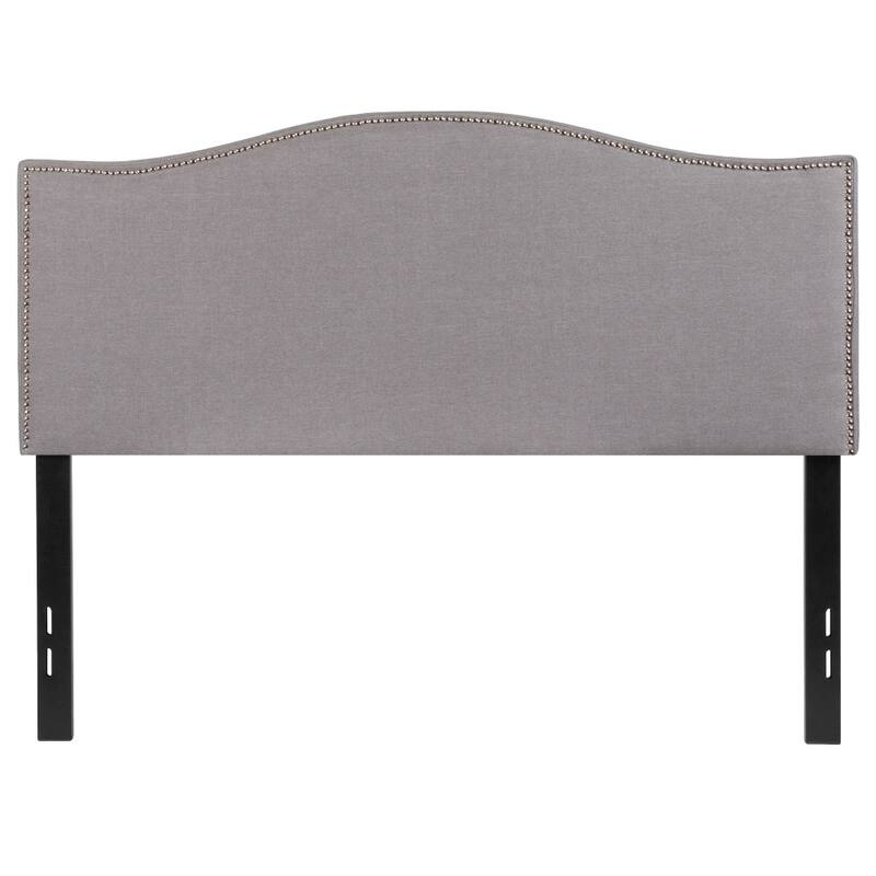 Arched Upholstered Headboard with Nailhead Trim