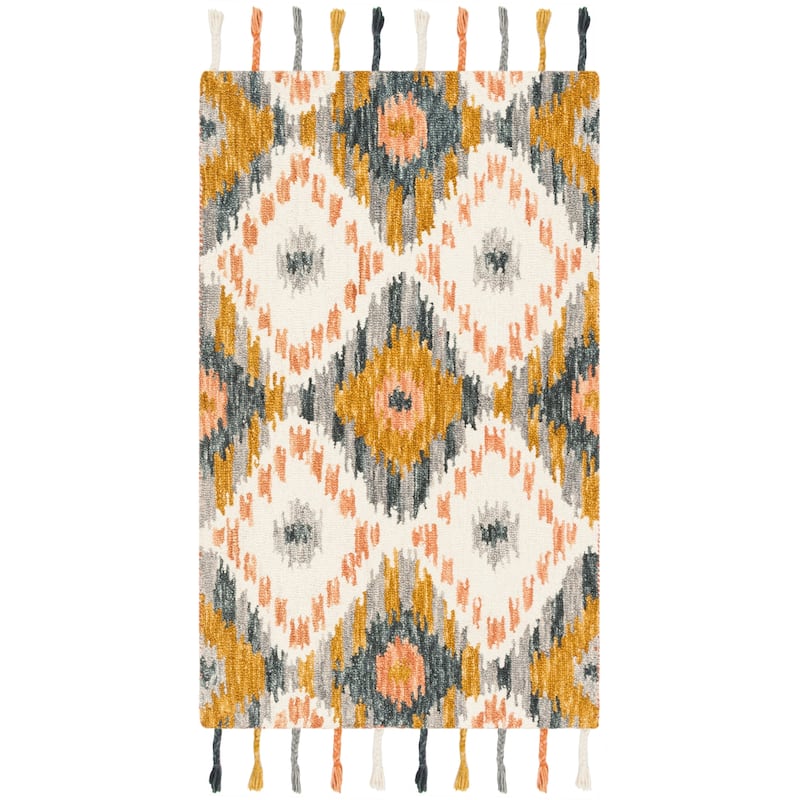 SAFAVIEH Handmade Suzani Nyree Boho Tribal Wool Rug