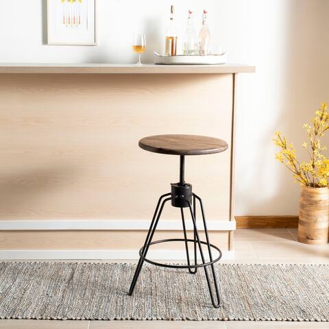 SAFAVIEH 23-inch inch Kai Swivel Counter stool -Honey Natural / Black - 18" x 18" x 23.5"