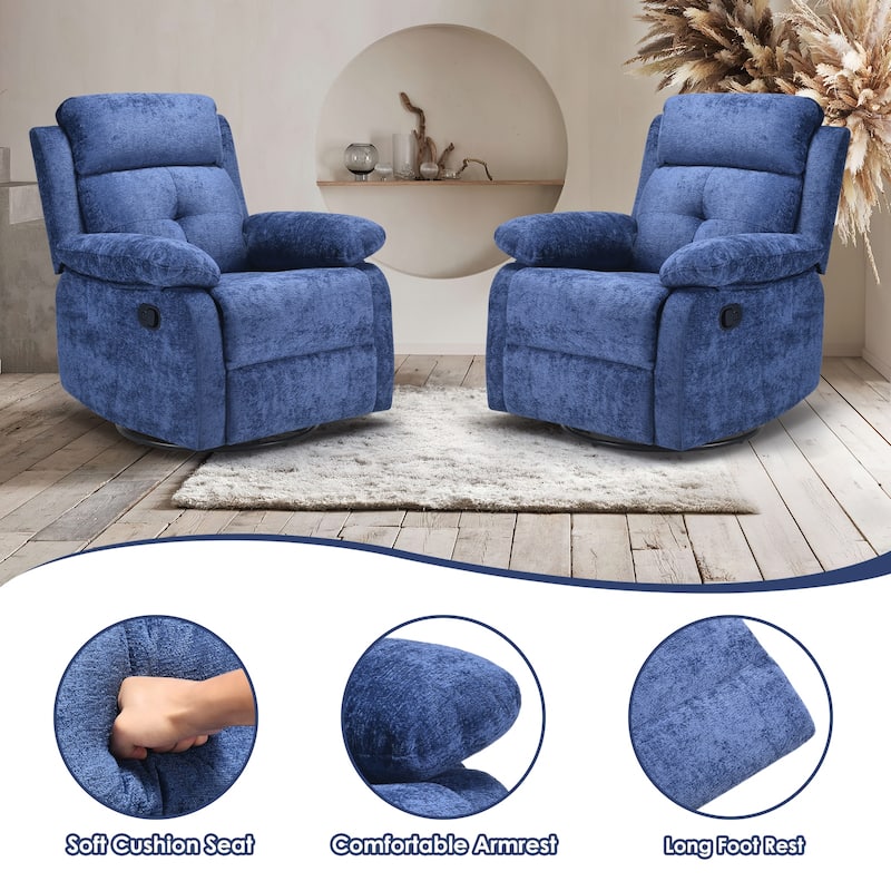 Small Rocker Swivel Recliner Chair for Adults Women for Small Spaces, Bedroom, Living Room