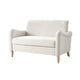 preview thumbnail 57 of 62, HULALA HOME Adika 51"W Farmhouse Striped Linen Upholstered Loveseat with Solid Wood Spindle Legs