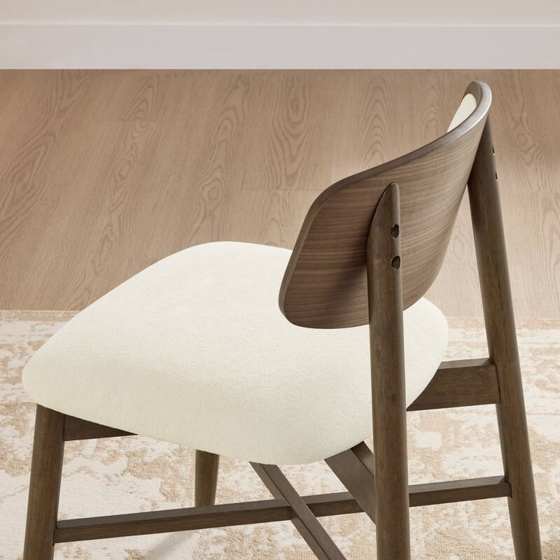 Spruce & Spring Mid-Century Upholstered Dining Chair with Solid Wood Frame