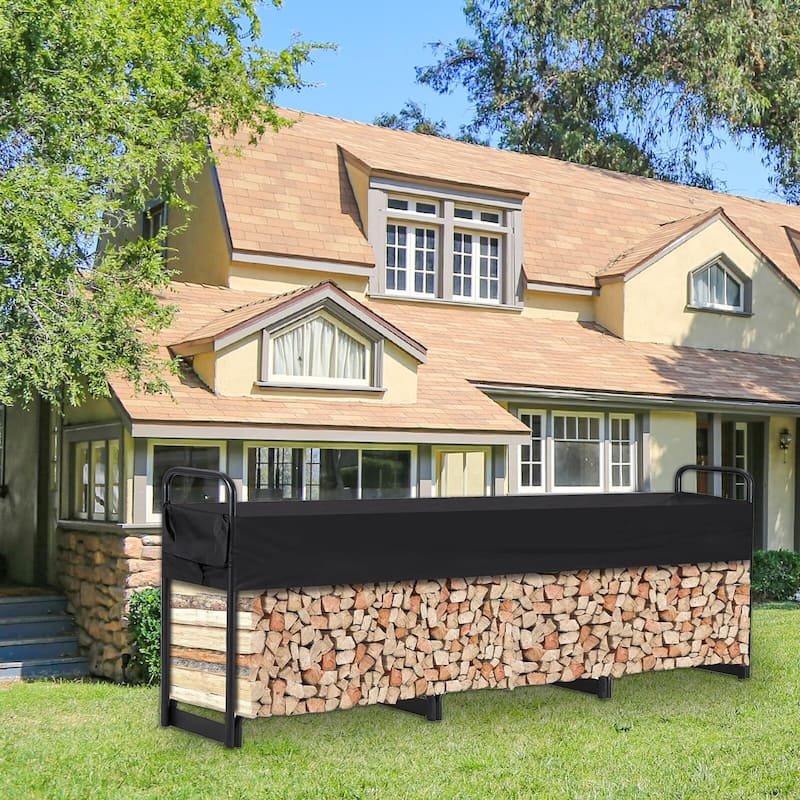 Outdoor Firewood Rack with Cover
