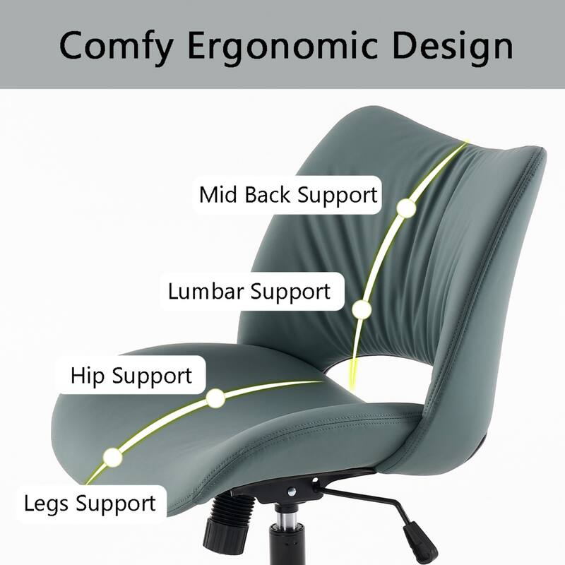 Ergonomic Faux Leather Office Chair, Swivel Task Chair