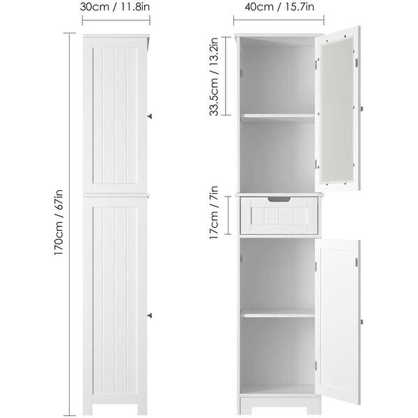 Bathroom Storage Narrow Tall with Doors and Drawers