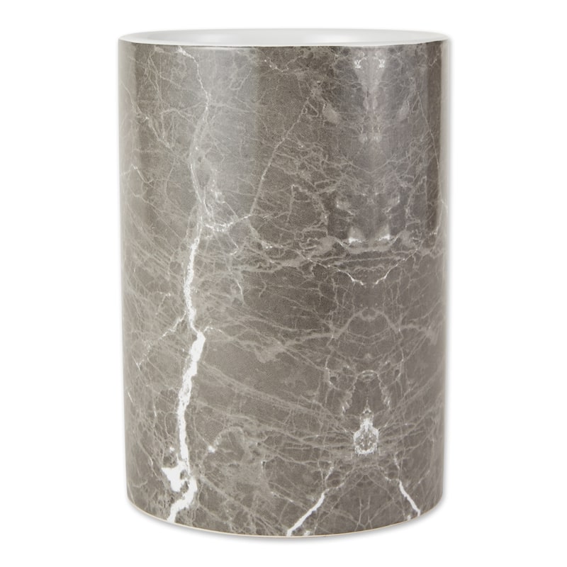 Marble Ceramic Cylindrical Utensil Holder - 7.5" - Black