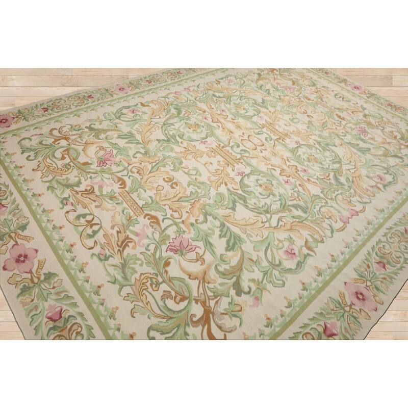 8'6''x11'8'' Hand Woven Wool Ivory Kilim Traditional Area Rug - 8' 6'' x 11' 8''