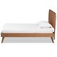 preview thumbnail 3 of 8, Aimi Mid-Century Walnut Brown Finished Wood Twin Size Platform Bed