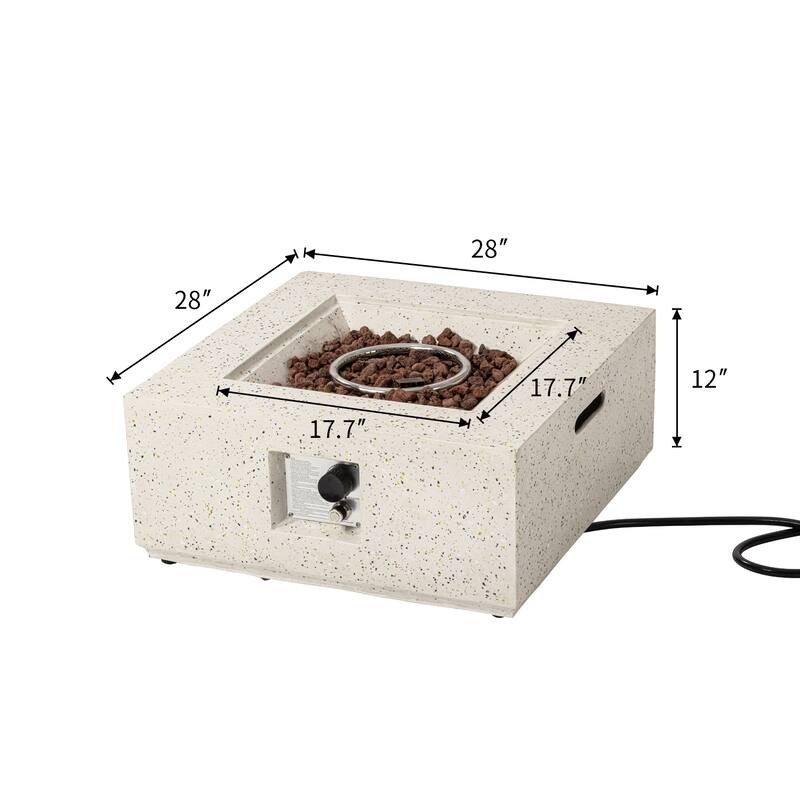 COSIEST Outdoor Square Propane Fire Pit Table, 40000BTU