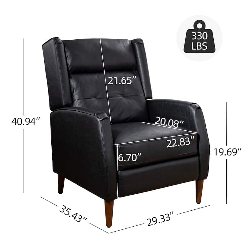 Art Leon Mid-century Modern Recliner, Lounge Chair with Wood Frame