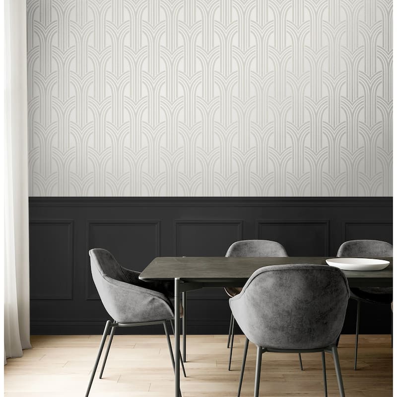 Seabrook Designs Diamond Stripe Glass Beaded Unpasted Wallpaper