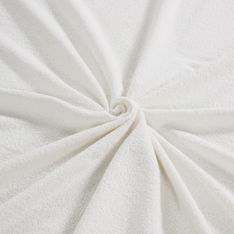 Lambswool Petal Headboard Bed Frame - Cream Style Bedroom Soft Bed with Ambient Light