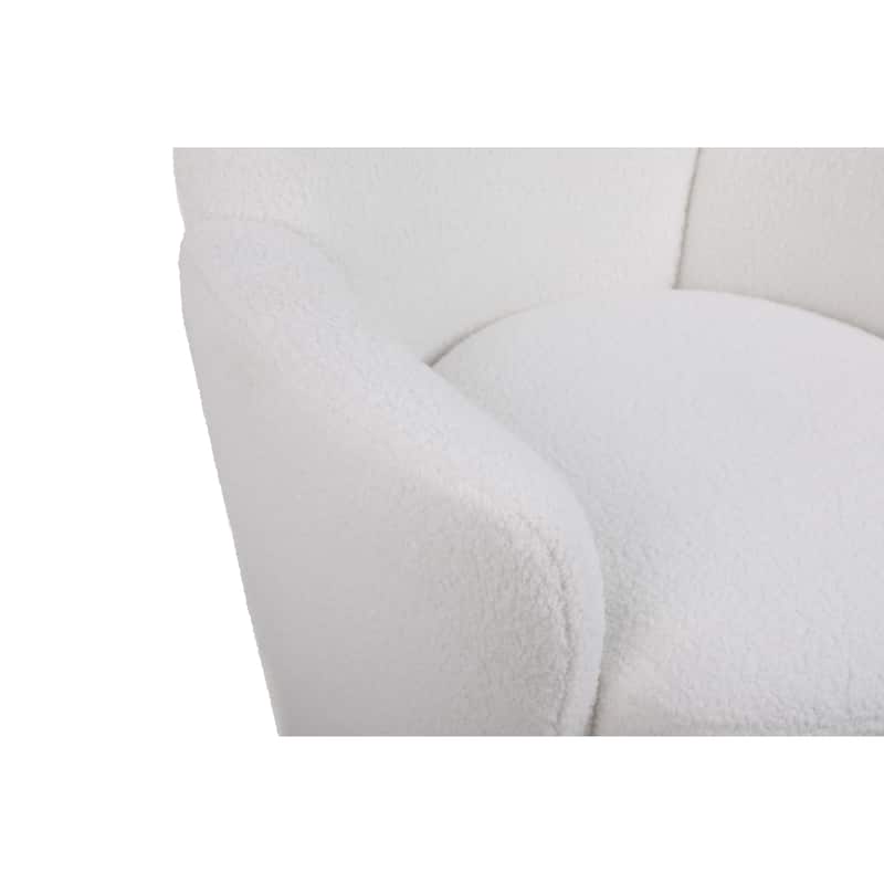 Faux Fur Swivel Barrel Chair with Gold Base, 360° Rotation and High-Density Foam Seat