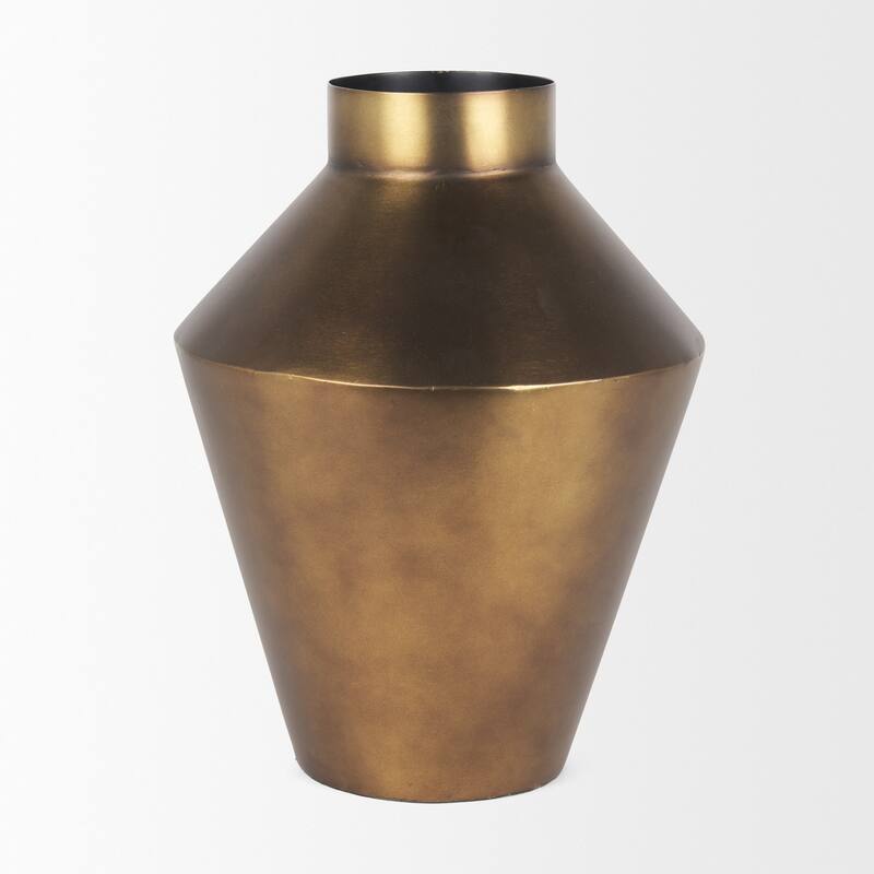 Perrin Large Brushed Gold Metal Decorative Vase