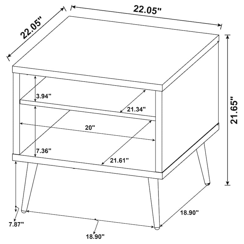 Welsh Square Engineered Wood Side End Table Distressed Pine